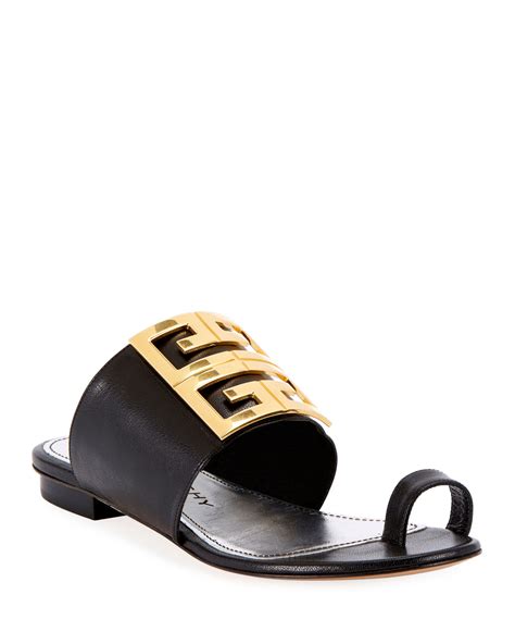 givenchy black logo slides|givenchy 4g flat mule sandals.